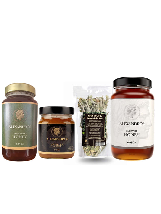 Raw Greek Honey & Mountain Tea Set