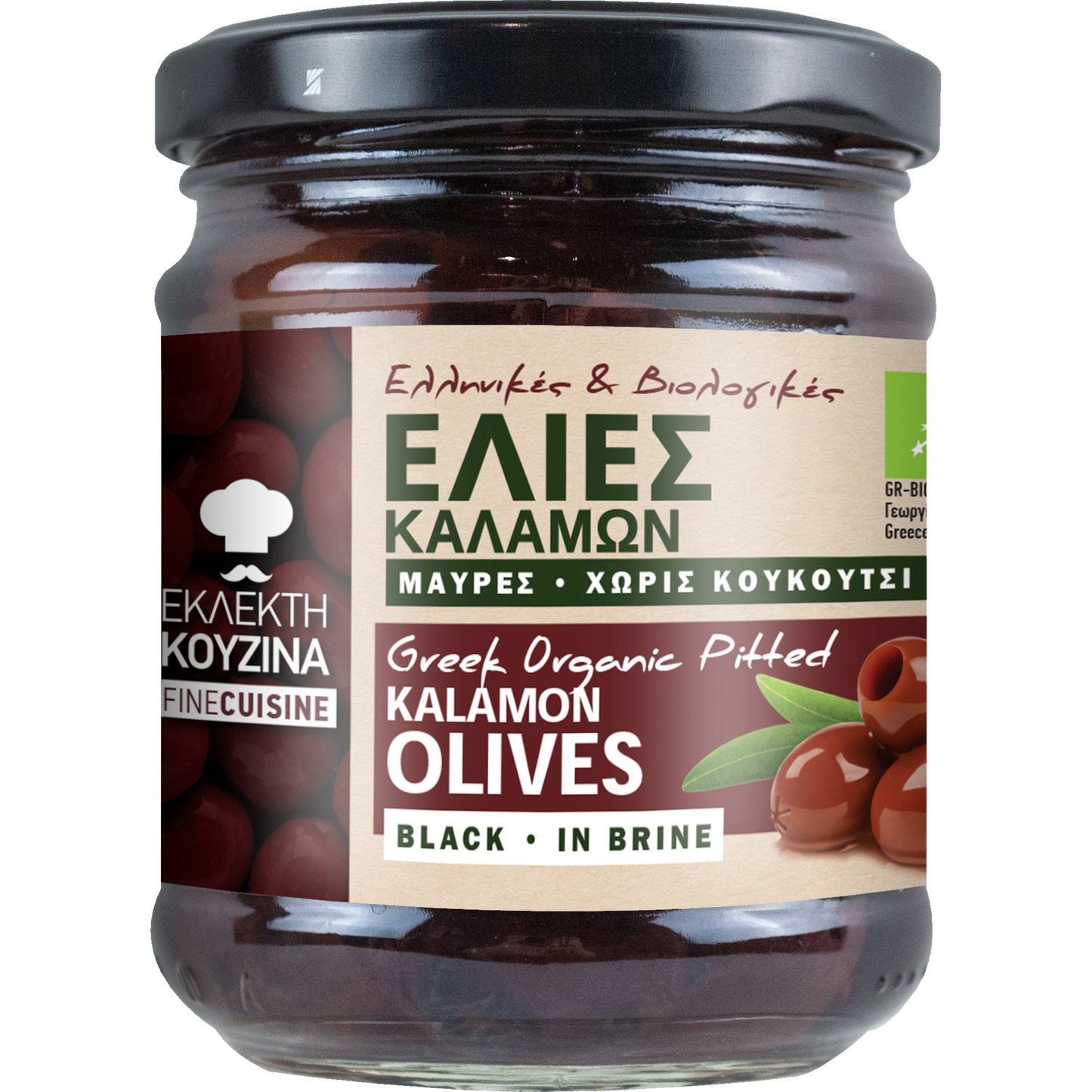 Organic Kalamon Olives Pitted 190g - Εκλεκτή κουζίνα Bio