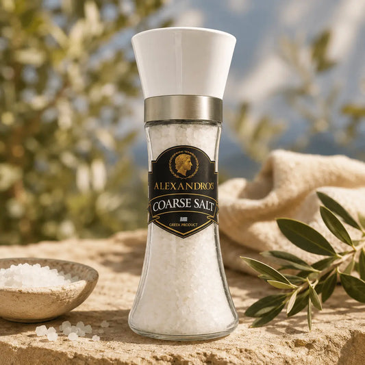 Greek Coarse Sea Salt Grinder 200g – Alexandros Biofarm Refillable