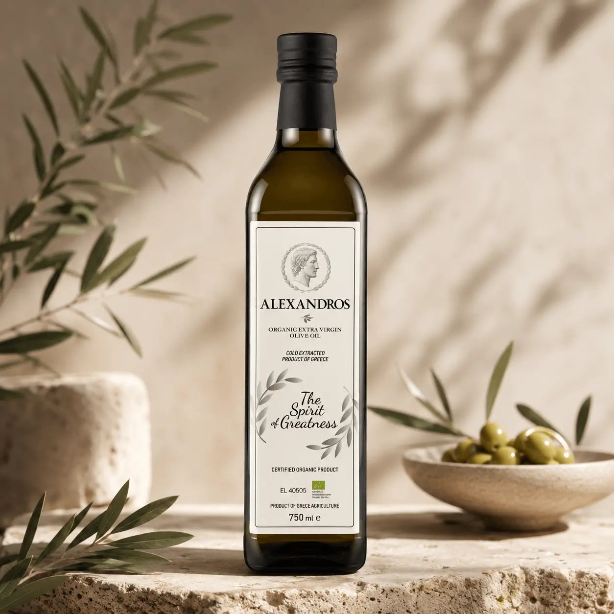 Organic Extra Virgin Olive Oil 750ml – Alexandros Biofarm Greek Cold Extracted