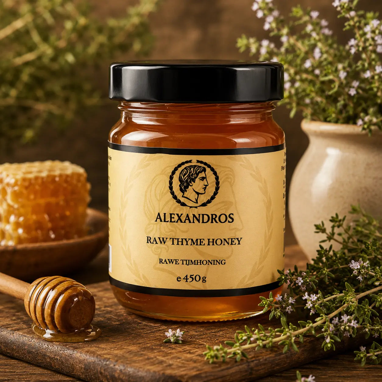 Raw Greek Thyme Honey 450g