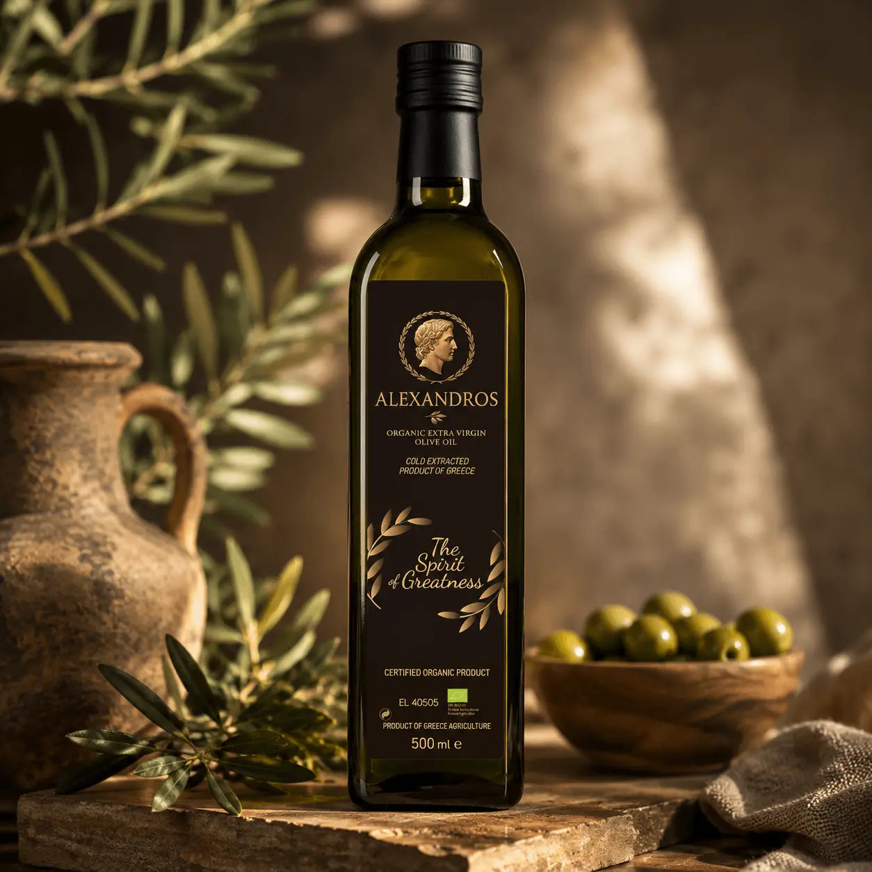Organic Extra Virgin Olive Oil 500ml – Alexandros Biofarm Greek Cold Extracted
