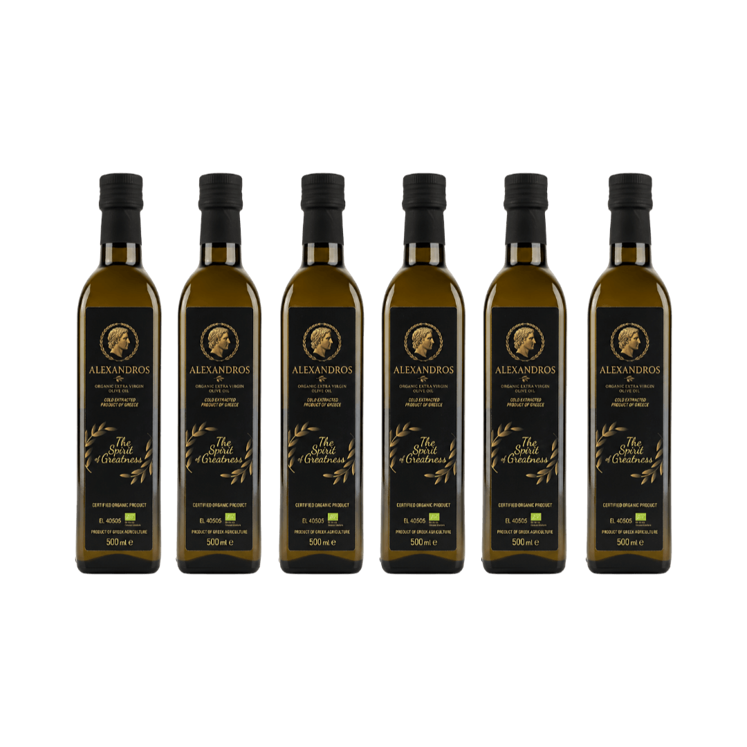 Alexandros Organic Extra Virgin olive oil 500ml - Family Pack of 6