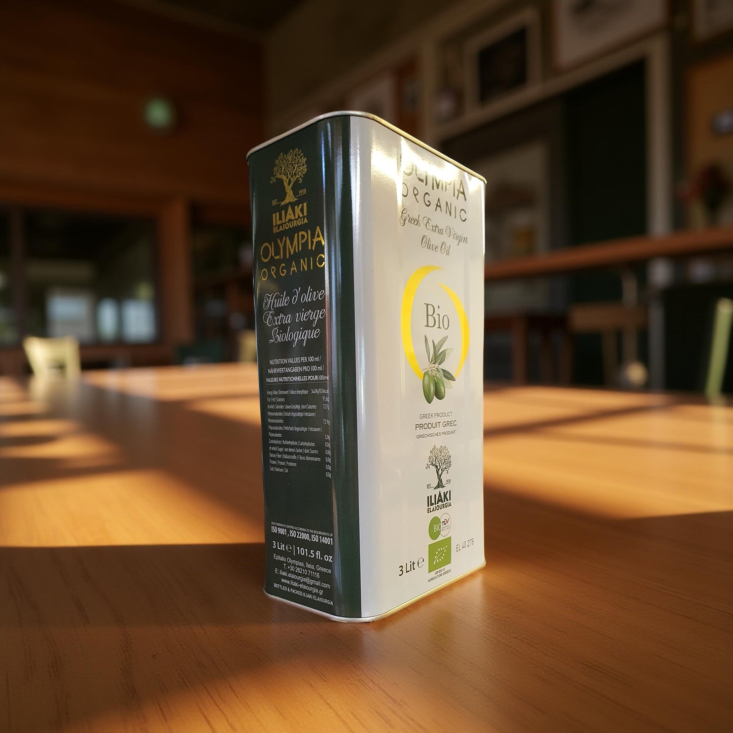 Olympia Organic Extra Virgin Olive Oil - 3 L Metal Tin