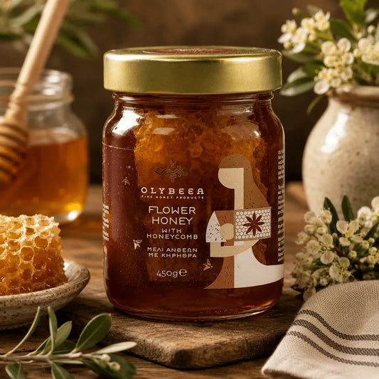 Flower Honey with Honeycomb - 450g (Premium Edition)