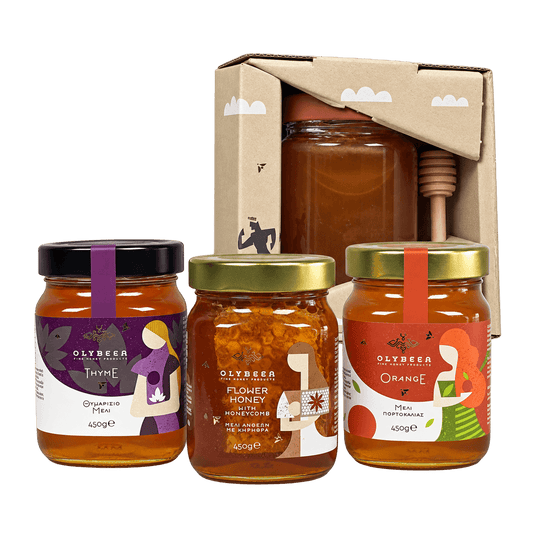 Premium Greek Honey Tasting Set - 4 Varieties